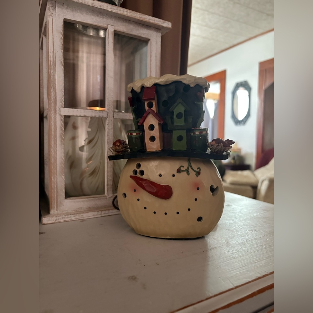 Crazy Mountain Resin Electric Lighted Snowman Head